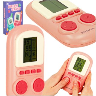Gra elektroniczna zręcznościowa mini konsola przenośna kieszonkowa tetris różowa