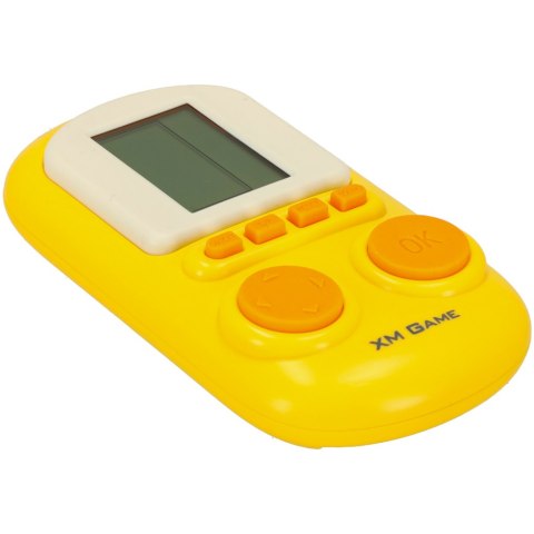 Gra elektroniczna zręcznościowa mini konsola przenośna kieszonkowa tetris żółty